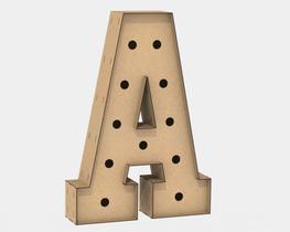 Letra Caixa Grande A Mdf 80Cm Altura Furo Lampada Iluminação Letra Caixa Grande A Mdf 80Cm Altura Furo Lampada Iluminação