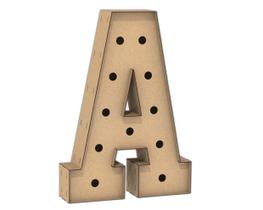 Letra Caixa Grande A Mdf 80Cm Altura Furo Lampada Iluminação Letra Caixa Grande A Mdf 80Cm Altura Furo Lampada Iluminação