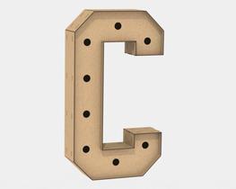 Letra Caixa Grande C Mdf 80Cm Altura Furo Lampada Iluminação Letra Caixa Grande C Mdf 80Cm Altura Furo Lampada Iluminação
