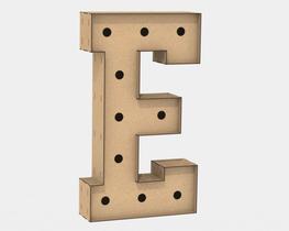 Letra Caixa Grande E Mdf 80Cm Altura Furo Lampada Iluminação