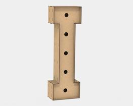 Letra Caixa Grande H Mdf 80Cm Altura Furo Lampada Iluminação