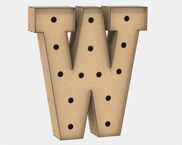 Letra Caixa Grande W Mdf 80Cm Altura Furo Lampada Iluminação Letra Caixa Grande W Mdf 80Cm Altura Furo Lampada Iluminação
