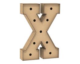 Letra Caixa Grande X Mdf 100Cm Altura Furo Lampad Iluminação