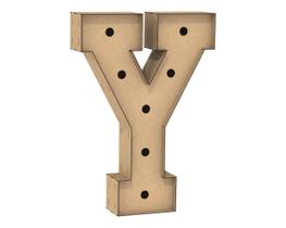 Letra Caixa Grande Y Mdf 100Cm Altura Furo Lampad Iluminação