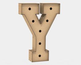 Letra Caixa Grande Y Mdf 80Cm Altura Furo Lampada Iluminação Letra Caixa Grande Y Mdf 80Cm Altura Furo Lampada Iluminação