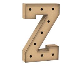 Letra Caixa Grande Z Mdf 90Cm Altura Furo Lampada Iluminação