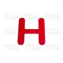 Letra Caixa "H" 9cm de altura e largura proporcional - Vermelha - Arial Rounded - Brascril