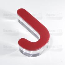 Letra Caixa "J" 9cm de altura - Vermelha - Arial Rounded - Brascril