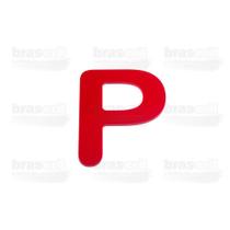 Letra Caixa "P" 9cm de altura e largura proporcional - Vermelha - Arial Rounded