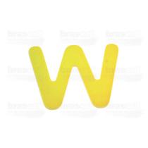 Letra Caixa "W" 9cm de altura - Amarela - Arial Rounded