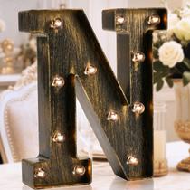 Letra de letreiro LED decorativa N OYCBUZO Vintage Industrial 23cm Letra de letreiro LED decorativa N OYCBUZO Vintage Industrial 23cm