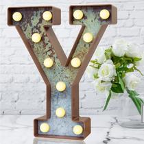 Letra de letreiro LED decorativa Y Elnsivo Rust Metal Effect