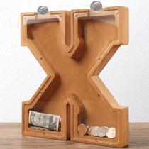 Letra de madeira Piggy Bank HODNSZRIT 23x23x4 cm ABC Coin Bank Letra de madeira Piggy Bank HODNSZRIT 23x23x4 cm ABC Coin Bank