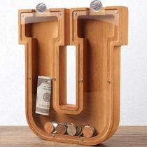 Letra de madeira Piggy Bank HODNSZRIT 23x23x5 cm personalizada Letra de madeira Piggy Bank HODNSZRIT 23x23x5 cm personalizada