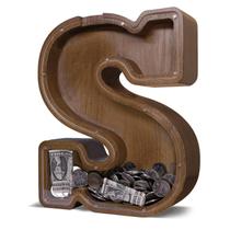 Letra de madeira Piggy Bank JOOMLAFLY para crianças com painel de acrílico