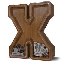 Letra de madeira Piggy Bank JOOMLAFLY para crianças com painel de acrílico