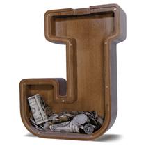 Letra de madeira Piggy Bank JOOMLAFLY para crianças com painel de acrílico