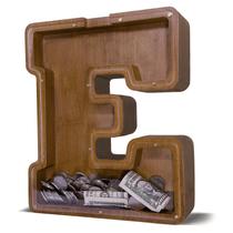 Letra de madeira Piggy Bank JOOMLAFLY para crianças com painel de acrílico