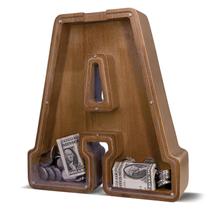 Letra de madeira Piggy Bank JOOMLAFLY para crianças com painel de acrílico