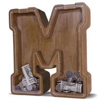 Letra de madeira Piggy Bank JOOMLAFLY para crianças com painel de acrílico