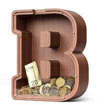 Letra de madeira Piggy Bank Summidate Alphabet B Kids