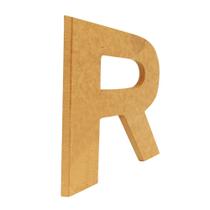 Letra de MDF Madeira Crua - Tamanho: 20,5 x 17,7 x 1,0 cm - Modelo: R
