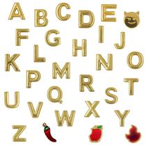 Letra dourada em metal para personalização