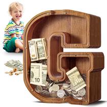 Letra grande de madeira A-Z do Piggy Bank Summidate para crianças/adultos