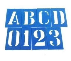 Letra número vazado molde pintura com 36 letras e números 55mm - Budeplast