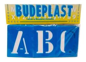 Letra número vazado molde pintura com 36 letras e números 75mm - Budeplast