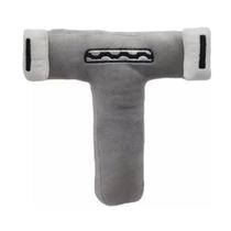 Letra T De Pelúcia SoftTouch Cinza Decoração