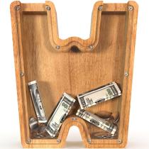 Letra W extra grande de madeira Piggy Bank Sulevalt de 30 cm para crianças