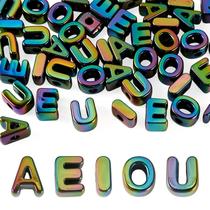 Letras acrílicas FASHEWELRY, alfabeto vocálico, 50 unidades