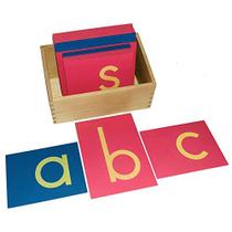 Letras de lixa em minúsculas Montessori Kid Advance com caixa Letras de lixa em minúsculas Montessori Kid Advance com caixa