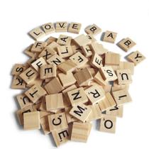 Letras de madeira estilo Scrabble QMET, 200 peças para artesanato