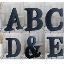 Letras De Madeira Preta De 6 Polegadas Sem Acabamento Para Decoração De Parede, Placas Decorativas