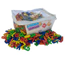 Letras e números bolsa 1000 mil peças colorido educativo