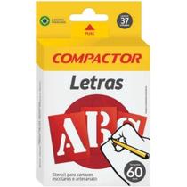 Letras e Números Vazados Stencil Para Artesanato E Cartazes 60mm - Compactor Letras e Números Vazados Stencil Para Artesanato E Cartazes 60mm - Compactor