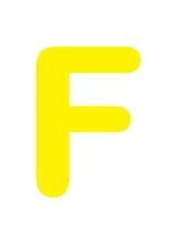 Letras em EVA Alfabeto Amarelo - 14cm