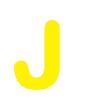 Letras em EVA Alfabeto Amarelo - 14cm
