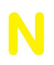 Letras em EVA Alfabeto Amarelo - 14cm