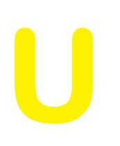 Letras em EVA Alfabeto Amarelo - 14cm