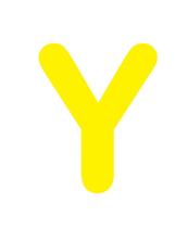 Letras em EVA Alfabeto Amarelo - 14cm