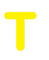 Letras em EVA Alfabeto Amarelo - 14cm