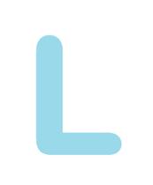 Letras em EVA Alfabeto Azul Claro - 14cm