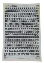 Letraset Decalque 25 X 38cm Letras Adesivas 12.0mm Altura 3097