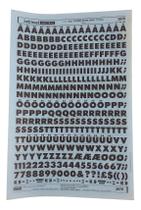 Letraset Decalque 25 X 38cm Letras Adesivas 12.1mm Altura