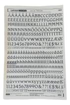 Letraset Decalque 25 X 38cm Letras Adesivas 12.5mm Altura