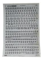 Letraset Folha 25 X 38Cm Letras Maiúsculas Com 13.0Mm Altura