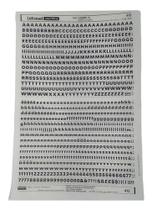 Letraset Folha 25 X 38cm Letras Maiúsculas Com 6.2mm Altura